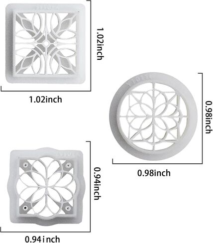 3 قطع من قواطع صلصال البوليمر، قوالب صلصال بنمط عتيق، قواطع صلصال البوليمر لصنع الاقراط، قواطع صلصال زهور هندسية رترو لمجموعة صنع المجوهرات in Kuwait