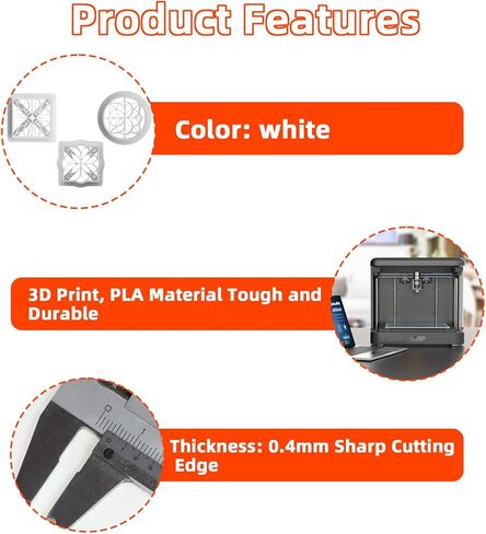 3 قطع من قواطع صلصال البوليمر، قوالب صلصال بنمط عتيق، قواطع صلصال البوليمر لصنع الاقراط، قواطع صلصال زهور هندسية رترو لمجموعة صنع المجوهرات in Kuwait