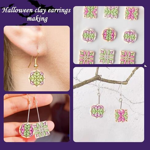 3 قطع من قواطع صلصال البوليمر، قوالب صلصال بنمط عتيق، قواطع صلصال البوليمر لصنع الاقراط، قواطع صلصال زهور هندسية رترو لمجموعة صنع المجوهرات in Kuwait