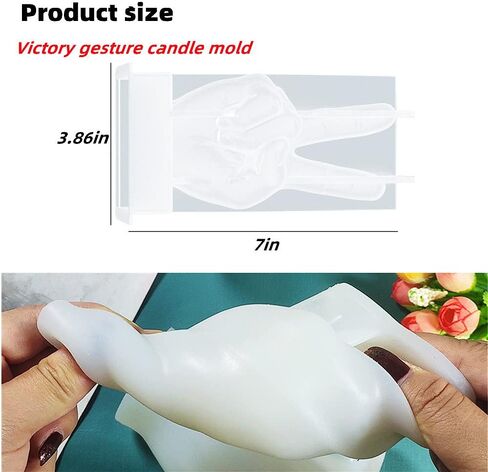 قوالب راتنج حامل شموع، قالب شمعة انتصار كبير، اليد ودية ايماءات سيليكون للراتنج ، قوالب راتنج ايبوكسي سيليكون لديكور الطاولة المنزلية in Kuwait
