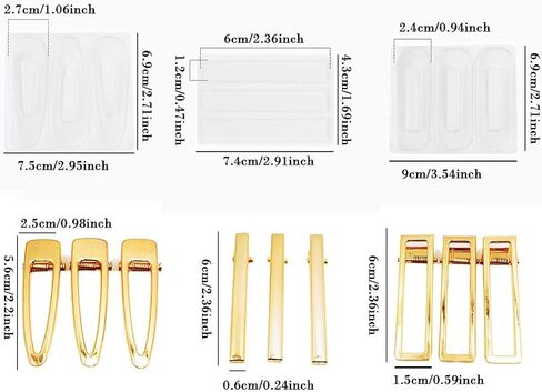 FineInno Barrette Resin Molds DIY Hair Pin Casting Molds,Hair Clip Molds Strip Silicone Molds Jewelry Molds Epoxy Resin Hair Pin,Bookmark in Saudi Arabia
