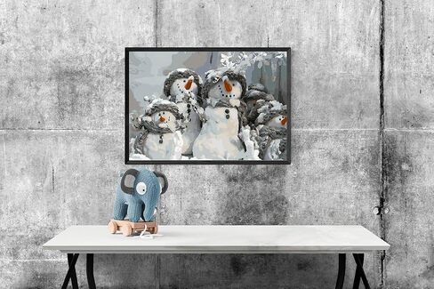 DoMyArt Paint by Number Acrylic Kit On Canvas for Adults Beginner 16X20 Inch (Christmas Snowman) in Kuwait