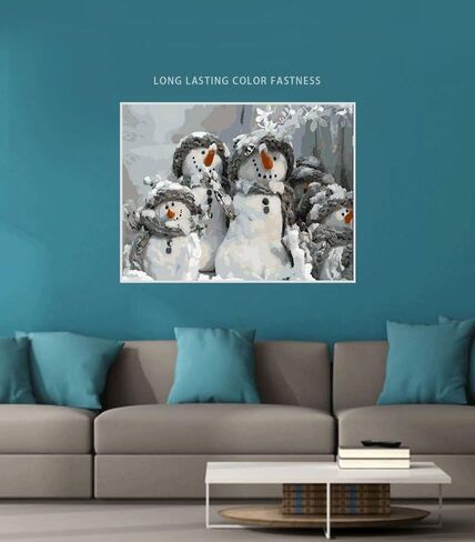 DoMyArt Paint by Number Acrylic Kit On Canvas for Adults Beginner 16X20 Inch (Christmas Snowman) in Kuwait