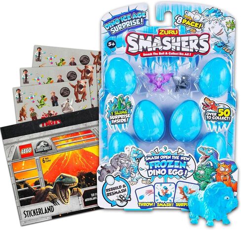 Zuru Smashers Dino Egg Series 3 Toys Set ~ 8 Pack Dinosaur Egg Surprise Toys with Bonus Stickers (Dinosaur Party Favors, Party Supplies Bundle) in Saudi Arabia