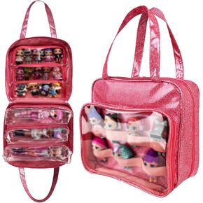 TUEGHER Doll Tote Carrying Case Compatible with LOL Surprise Dolls All, Hanging Organizer Storage Bag with 6 Clear Window Pockets for Girls, Bag Only (Purple) in Kuwait