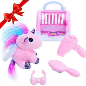TOYLI Plush Unicorn with Carrier Cage 5 Piece Toy Set, Stuffed Animal for Girls, Stuffed Unicorn for Girls, Unicorn Gift, Unicorn Stuffy