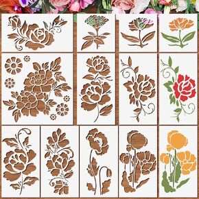 20 Pieces Sunflower Stencils Reusable Sunflowers Flower Stencils for Painting on Wood Wall Floral Stencil for Painting on Furniture,Canvas, Paper,Fabric