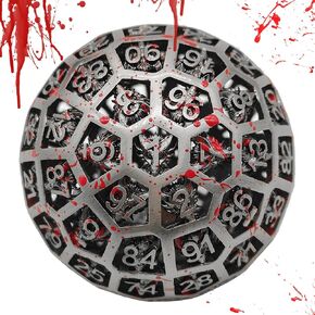 مجموعة نرد DND D100 معدنية متعددة السطوح مجوفة آر بي جي الزنزانات والتنينات باثفايندر MTG D&D ملحقات ألعاب النرد والتعليم الرقمي مع حقيبة جلدية سوداء ملونة in Kuwait