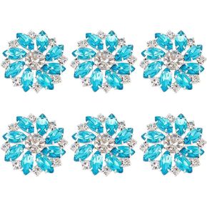 FINGERINSPIRE 6PCS Flower Brass Rhinestone Shank Buttons 26MM Red Crystal Sew On Buttons with 1-Hole and Flat Back, Fashion Claw Rhinestone Snowflake Buttons for Cloth DIY Crafts, Wedding Decor