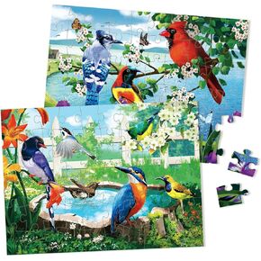 Sunhigh Dementia Puzzles for Elderly, Pack of 2-60 Piece Jigsaw Puzzle, Alzheimer’s Products and Activities for Seniors Peaceful Birds (2 in 1)