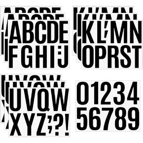 ملصقات حروف كبيرة مقاس 4 انش، 103 قطعة من 10 اوراق كبيرة ذاتية اللصق، مجموعة ملصقات ارقام حروف لصندوق البريد والباب والسيارات والنافذة وديكور المنزل in Kuwait