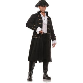 Underwraps Men's Captain Darkwater Black Pirate Costume