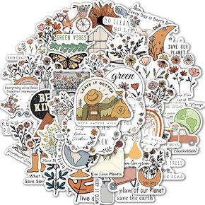 50 قطعة من ملصقات حماية البيئة لزجاجات المياه من الفينيل، ملصقات يوم الارض المقاومة للماء للاطفال والمراهقين لحماية البيئة، ملصقات للابتوب والمجلات هدية لدعاة البيئة in Kuwait