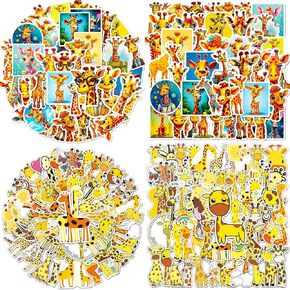 100 قطعة من ملصقات الزرافة الجميلة على شكل زرافة من الفينيل، ملصقات مقاومة للماء جمالية، ملصقات زرافة صفراء للاطفال والكبار للابتوب وزجاجة المياه والجوال ولوح التزلج والجيتار والامتعة والخوذة، ديكور in Kuwait