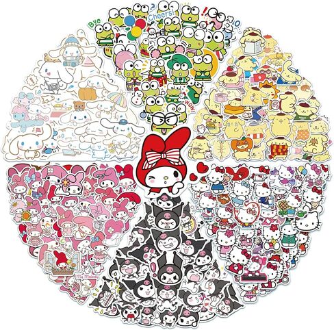 Kawaii Stickers 300 Cute Kawaii Stickers, Cute Japanese Anime Stickers for Kids Teen Girls Adult Laptop Guitar Suitcase Skateboard Waterproof Stickers (300 Cute) in Kuwait