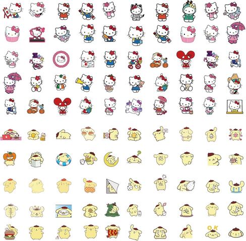 Kawaii Stickers 300 Cute Kawaii Stickers, Cute Japanese Anime Stickers for Kids Teen Girls Adult Laptop Guitar Suitcase Skateboard Waterproof Stickers (300 Cute) in Kuwait
