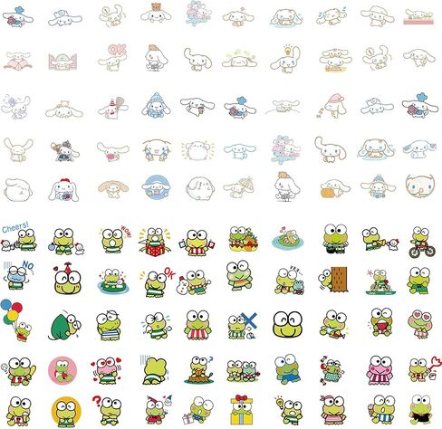 Kawaii Stickers 300 Cute Kawaii Stickers, Cute Japanese Anime Stickers for Kids Teen Girls Adult Laptop Guitar Suitcase Skateboard Waterproof Stickers (300 Cute) in Kuwait