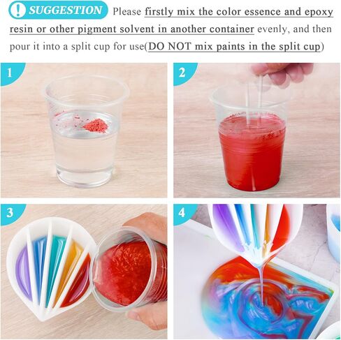 NiArt Silicone Pour Cup with Mixing Stick - 5 Channels, Polygonal Design for Multi-Channel Pouring and Mixing of Acrylic Paints and Epoxy Resins, Ideal for Art, Crafts and DIY Projects in Saudi Arabia