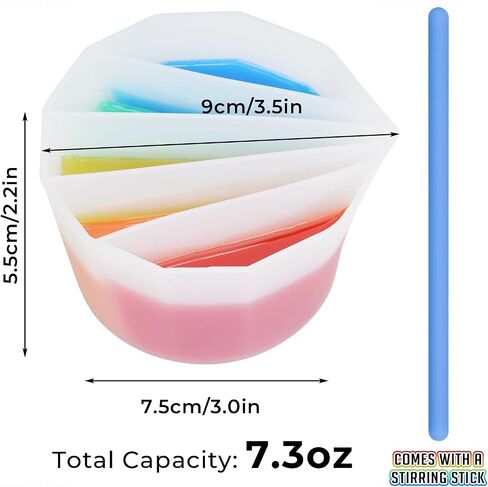 NiArt Silicone Pour Cup with Mixing Stick - 5 Channels, Polygonal Design for Multi-Channel Pouring and Mixing of Acrylic Paints and Epoxy Resins, Ideal for Art, Crafts and DIY Projects in Saudi Arabia