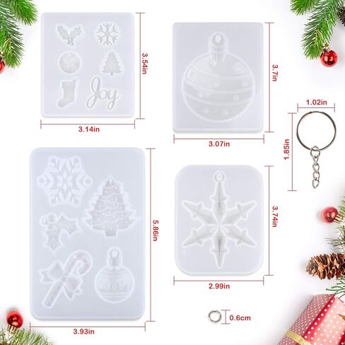 موكوسي سيليكون عيد الميلاد قوالب الراتنج ، عيد الميلاد الحلي ايبوكسي الراتنج قوالب صنع سلسلة المفاتيح diy الراتنج الحرف ل شجرة عيد الميلاد ديكور عطلة عيد الميلاد مشروع in Kuwait