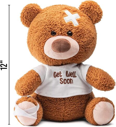 PREXTEX Get Well Soon 12 Inch/30cm Plush Bear - Soft Plush Bear for Kids, Get Well Soon Animal Gift for Men/Women - Great Christmas Gift for Boys and Girls in Saudi Arabia