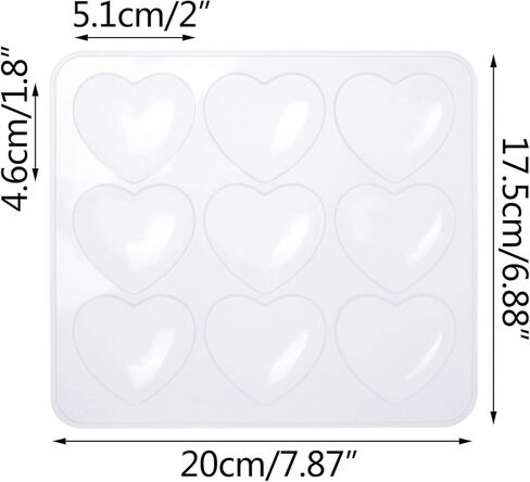 MOTZU 9-تجويف على شكل قلب قوالب الراتنج، قالب سحر السيليكون، قالب صب مجوهرات إيبوكسي، لميدالية المفاتيح اليدوية/قلادة/أقراط/ صناعة الحرف اليدوية in Kuwait