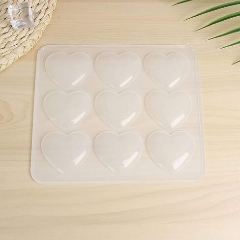 MOTZU 9-تجويف على شكل قلب قوالب الراتنج، قالب سحر السيليكون، قالب صب مجوهرات إيبوكسي، لميدالية المفاتيح اليدوية/قلادة/أقراط/ صناعة الحرف اليدوية in Kuwait