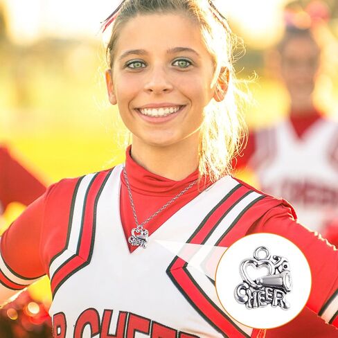 60 قطعة من 6 انماط فضية عتيقة بتصميم مشجع، دلايات من خليط معدني تبتي للجمباز والمدرسة والرياضة، قلادات متدلية لصناعة القلادات والاساور والمجوهرات بنفسك in Kuwait