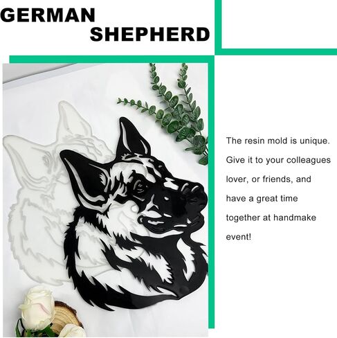 German Shepherd Wall Decor Resin Mold, 12*12 inches German Shepherd Resin Silicone Mold, Unique Resin Molds German Shepherd Head, for Wall Decor, Home Office Decoration, Resin Casting Art Crafts in Kuwait