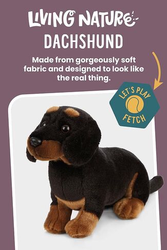 Living Nature Dachshund Puppy, Realistic Soft Cuddly Dog Toy, Naturli Eco-Friendly Plush, 7 Inches in Saudi Arabia