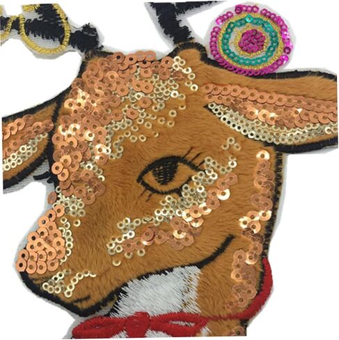 EXCEART التطريز التصحيح 2PCS الملحقات زينت شارة الملحقات ملصقات الشعار بقع الخياطة الحديد على ES للملابس بقع الملابس عيد الميلاد القماش المطرزة بقع in Kuwait