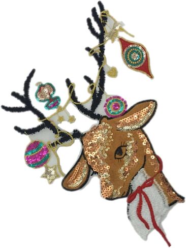 EXCEART التطريز التصحيح 2PCS الملحقات زينت شارة الملحقات ملصقات الشعار بقع الخياطة الحديد على ES للملابس بقع الملابس عيد الميلاد القماش المطرزة بقع in Kuwait