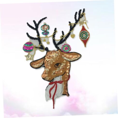 EXCEART التطريز التصحيح 2PCS الملحقات زينت شارة الملحقات ملصقات الشعار بقع الخياطة الحديد على ES للملابس بقع الملابس عيد الميلاد القماش المطرزة بقع in Kuwait