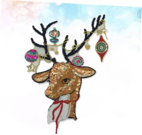 EXCEART التطريز التصحيح 2PCS الملحقات زينت شارة الملحقات ملصقات الشعار بقع الخياطة الحديد على ES للملابس بقع الملابس عيد الميلاد القماش المطرزة بقع in Kuwait