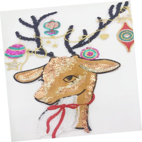 EXCEART التطريز التصحيح 2PCS الملحقات زينت شارة الملحقات ملصقات الشعار بقع الخياطة الحديد على ES للملابس بقع الملابس عيد الميلاد القماش المطرزة بقع in Kuwait