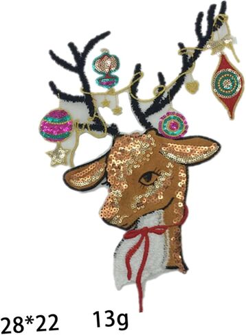 EXCEART التطريز التصحيح 2PCS الملحقات زينت شارة الملحقات ملصقات الشعار بقع الخياطة الحديد على ES للملابس بقع الملابس عيد الميلاد القماش المطرزة بقع in Kuwait