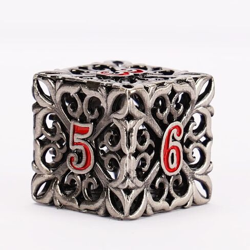 النرد المعدني DND مجموعة النرد D&D 7 قطع نرد متعدد السطوح الزنزانات المجوفة والتنينات الكبيرة من أجل MTG، لعبة لعب الأدوار RPG، Shadowrun وتعليم الرياضيات D20 D12 D10 D8 D6 D4 مع صندوق معدني in Kuwait