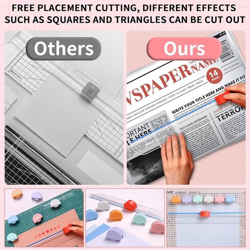 Paper Cutter, Kaluofan Paper Trimmer with 7 Type of Cutting Blade, Unrestricted and Portable Scrapbooking Tool with Side Ruler, for Largest Newspaper A4 Craft Paper PVC Photo Film and Cardstock in Kuwait