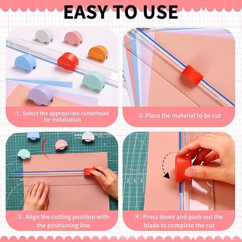 Paper Cutter, Kaluofan Paper Trimmer with 7 Type of Cutting Blade, Unrestricted and Portable Scrapbooking Tool with Side Ruler, for Largest Newspaper A4 Craft Paper PVC Photo Film and Cardstock in Kuwait