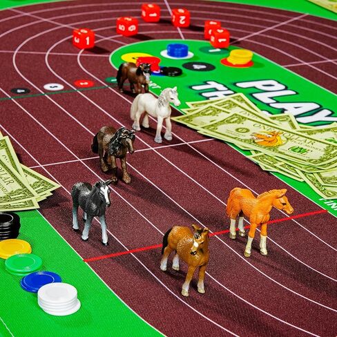 Playin' The Ponies - Horse Race Board Game, Horse Games, Horse Racing Game for Adults, Horse Racing Board Game, Derby Horse Race Game, Race Horse Game Board, Horse Dice Games, Social Party Games in Kuwait