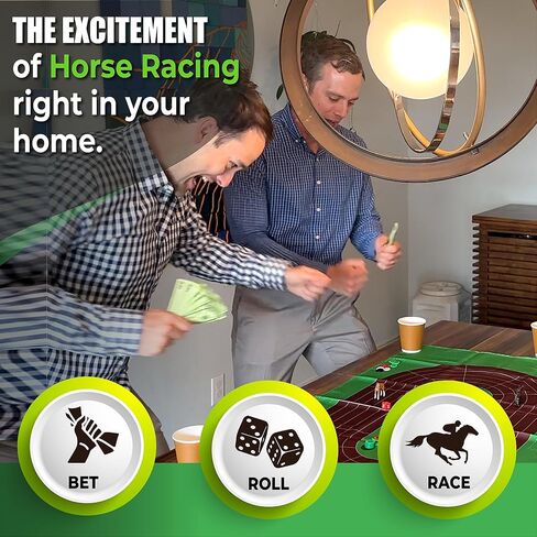 Playin' The Ponies - Horse Race Board Game, Horse Games, Horse Racing Game for Adults, Horse Racing Board Game, Derby Horse Race Game, Race Horse Game Board, Horse Dice Games, Social Party Games in Kuwait