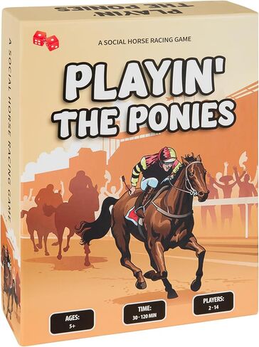 Playin' The Ponies - Horse Race Board Game, Horse Games, Horse Racing Game for Adults, Horse Racing Board Game, Derby Horse Race Game, Race Horse Game Board, Horse Dice Games, Social Party Games in Kuwait