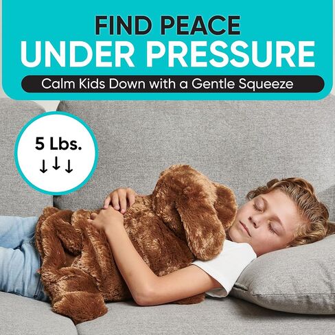Weighted Lap Blanket for Kids & Adults – Max Kids Weighted Blanket – ASD, Sensory Processing Weighted Stuffed Animals Dog Toy – Microwavable Weighted Lap Pad for Kids, 5 Lbs. by Friendly Cuddles in Saudi Arabia