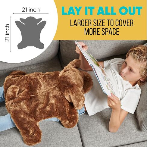 Weighted Lap Blanket for Kids & Adults – Max Kids Weighted Blanket – ASD, Sensory Processing Weighted Stuffed Animals Dog Toy – Microwavable Weighted Lap Pad for Kids, 5 Lbs. by Friendly Cuddles in Saudi Arabia
