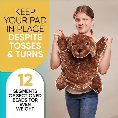 Weighted Lap Blanket for Kids & Adults – Max Kids Weighted Blanket – ASD, Sensory Processing Weighted Stuffed Animals Dog Toy – Microwavable Weighted Lap Pad for Kids, 5 Lbs. by Friendly Cuddles in Saudi Arabia
