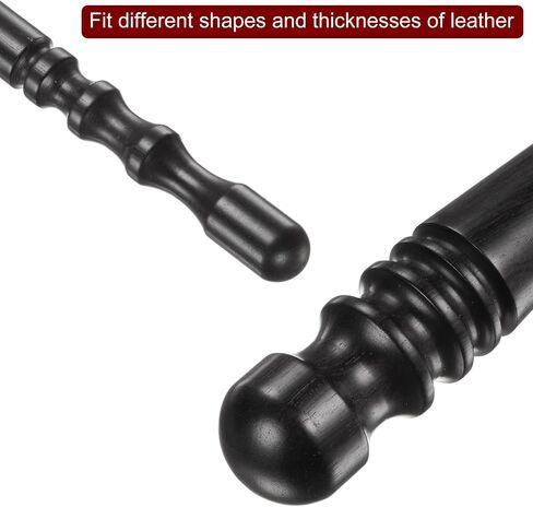 HARFINGTON Leather Edge Burnisher Tool 3 Type Black Ebony Wood 4 Grooves Slim Stick & Round Head & Cube Wood Edge Slicker Leather Burnishing Tool for Polished Edges Craft Leathercraft Working in Saudi Arabia