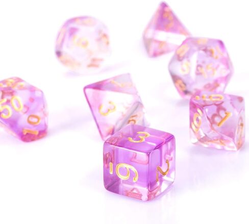 GWHOLE DND مجموعة نرد نرد متعدد السطوح مع حقيبة النرد الأسود للزنزانة والتنينات D & D MTG RPG لوحة لعبة هدية عيد ميلاد in Kuwait