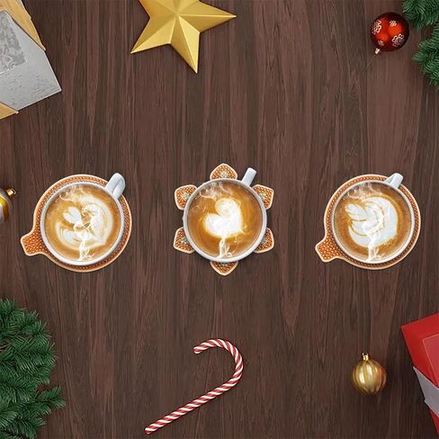 8Pcs Christmas Gingerbread Man Diamond Painting Coasters with Holder DIY Diamond Art Coaster for Xmas Christmas Diamond Art Kits for Kids Adult Table Decor in Kuwait