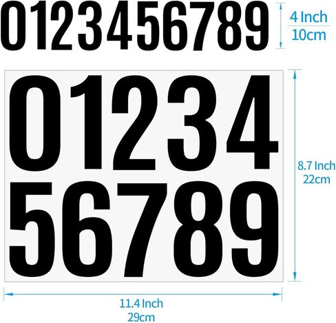 ملصقات حروف كبيرة مقاس 4 انش، 103 قطعة من 10 اوراق كبيرة ذاتية اللصق، مجموعة ملصقات ارقام حروف لصندوق البريد والباب والسيارات والنافذة وديكور المنزل in Kuwait