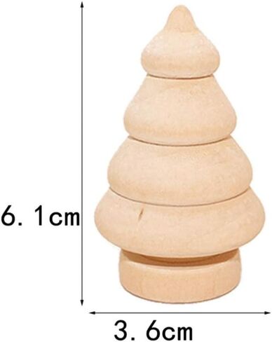 FOMIYES 10pcs Unfinished Mini Christmas Trees for DIY Crafts Wooden Unfinished Miniature Trees Drawing Doll Toy Wooden Peg Doll for Home Decoration Ornament in Saudi Arabia
